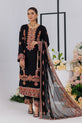 Black Embroidery Chiffon Dress For Women