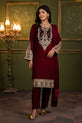 Maroon Dhanak Dress