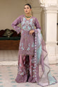 Royal Purple Chiffon embroidery Sharara Dress